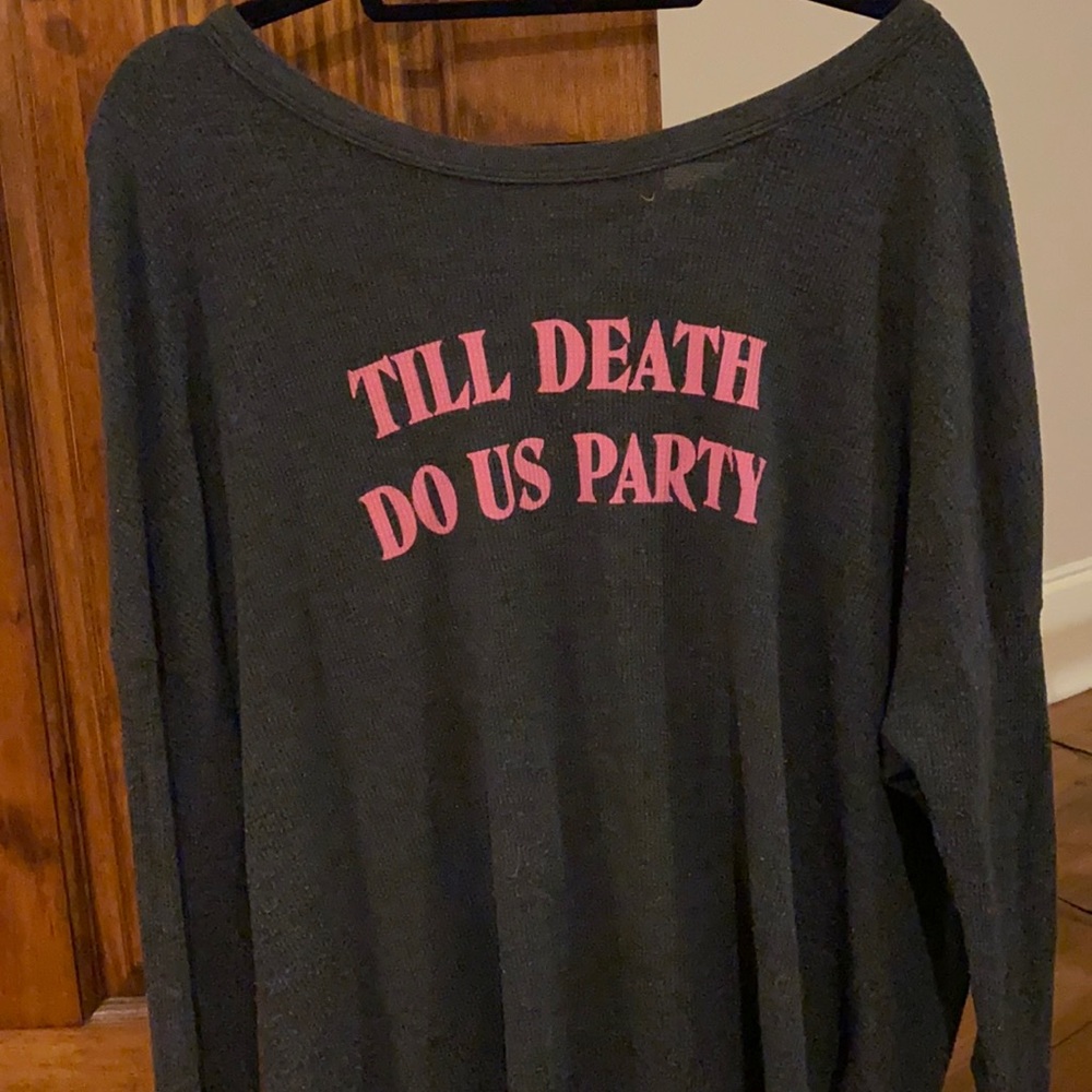 Wildfox “Till Death do us Party” long sleeve bride bridesmaid wedding halloween